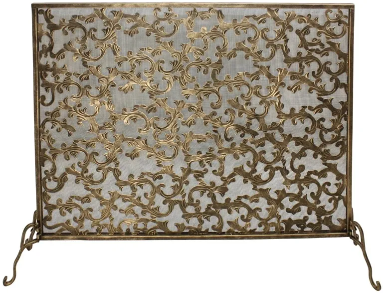 31" Messina Fire Screen, Gold