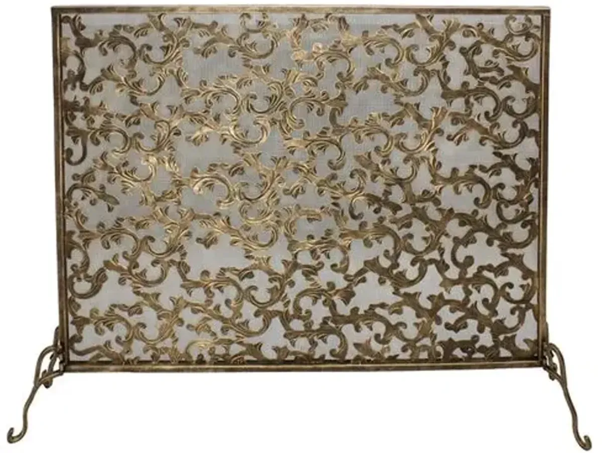 31" Messina Fire Screen - Gold