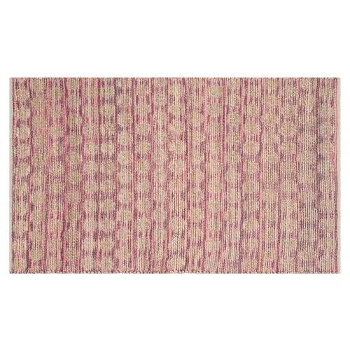 Cleo Kids' Rug - Maroon/Tan - Pink - Pink