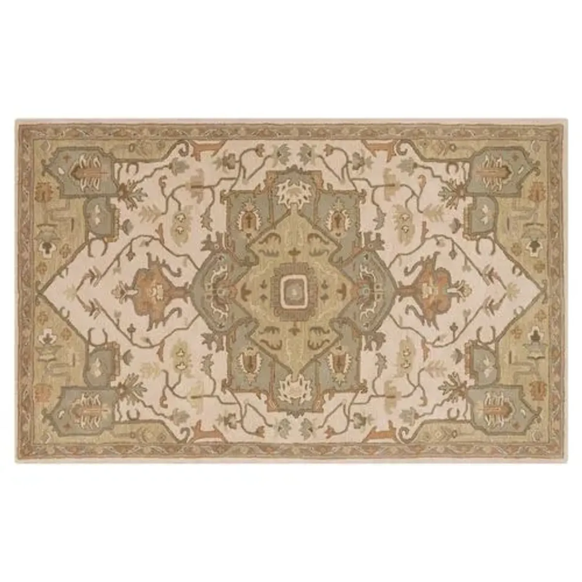 Kalle Rug - Beige/Moss - Beige