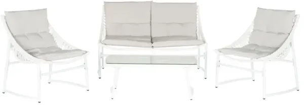 Nina 4-Pc Lounge Set, Beige/White