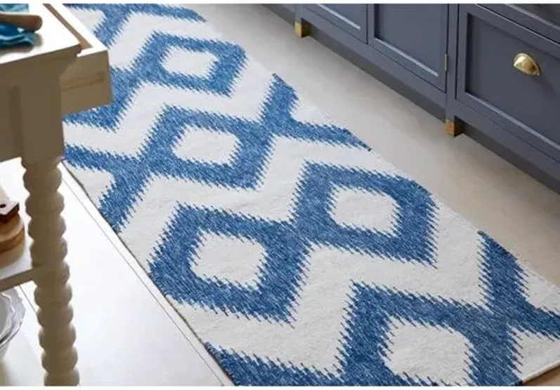 Kendall Flat-Weave Rug - Navy - Blue - Blue