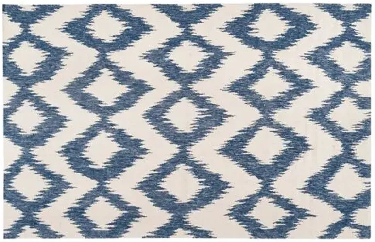 Kendall Flat-Weave Rug - Navy - Blue - Blue