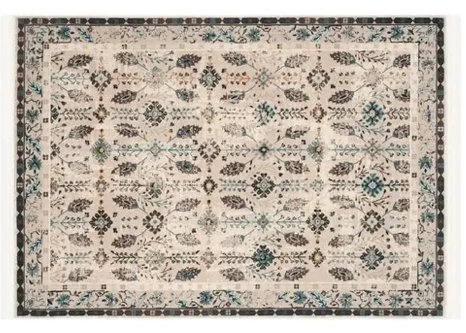 Prescott Rug - Mint - Handcrafted - Gray - Gray