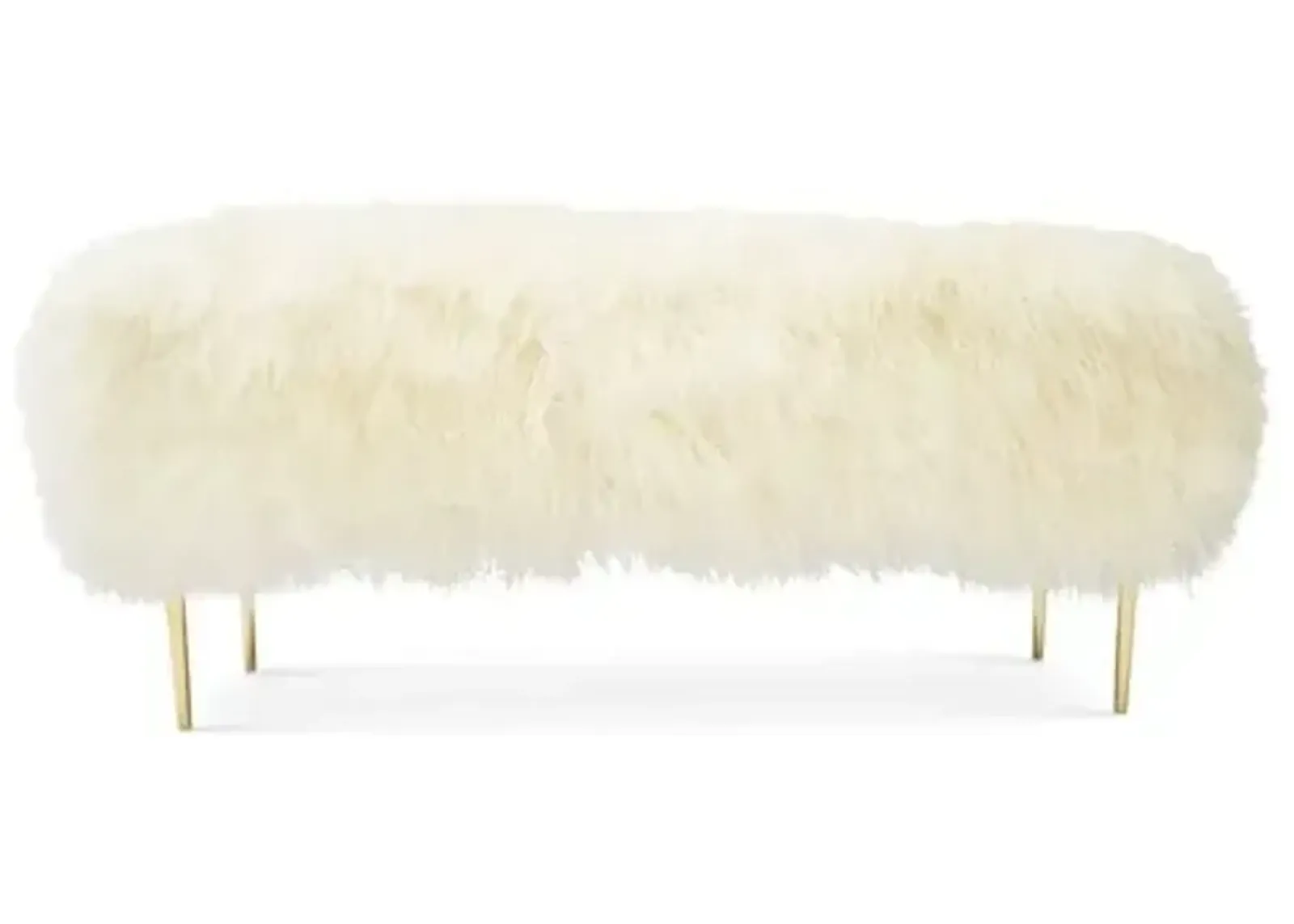 Curly Tibetan Mandy Bench - Warm White - Le-Coterie - Ivory