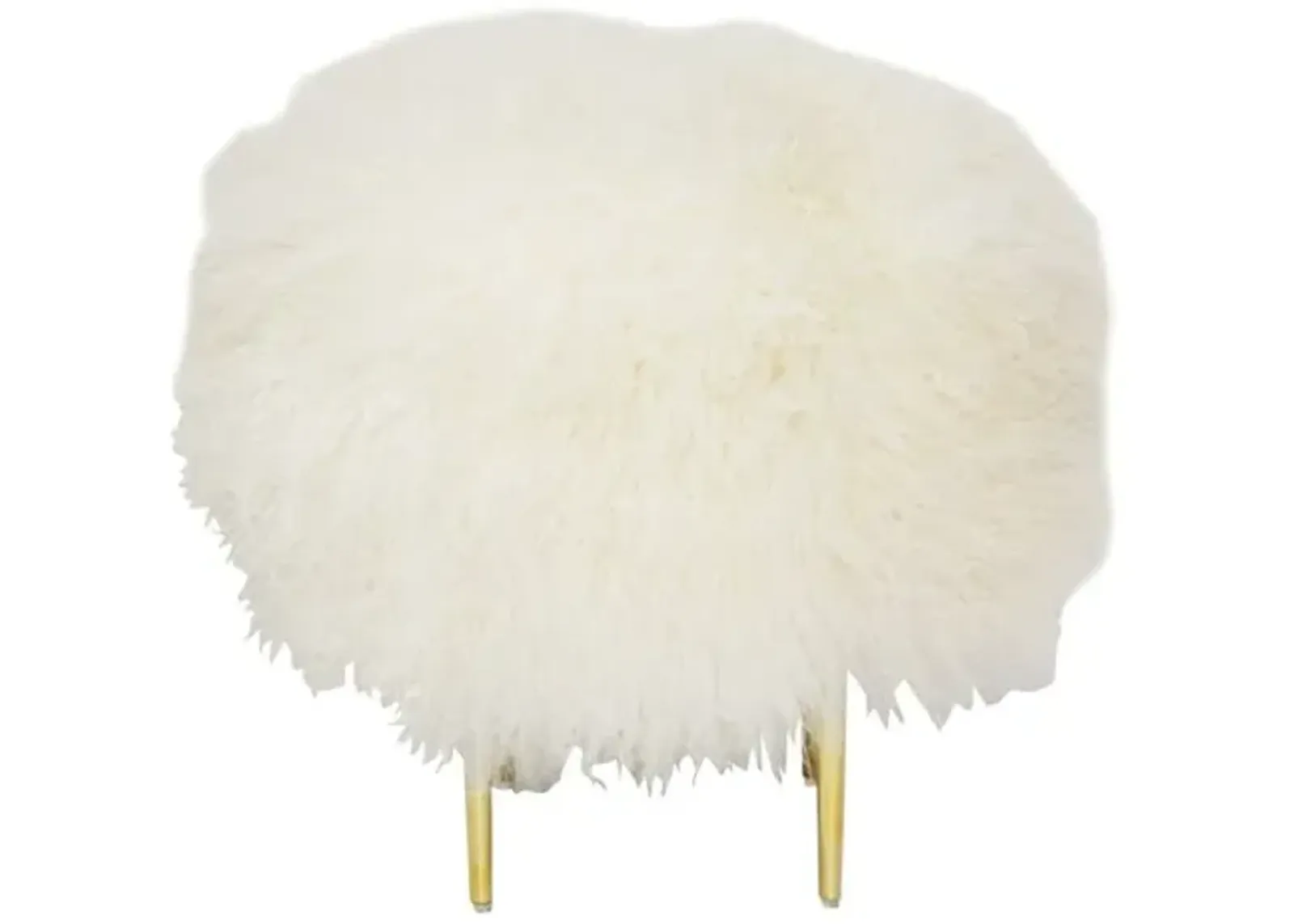 Curly Rachel Tibetan Stool - Warm White - Le-Coterie