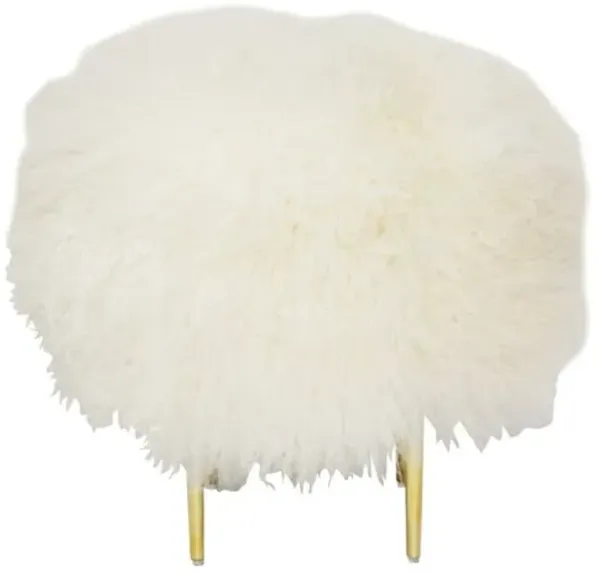 Curly Rachel Tibetan Stool - Warm White - Le-Coterie