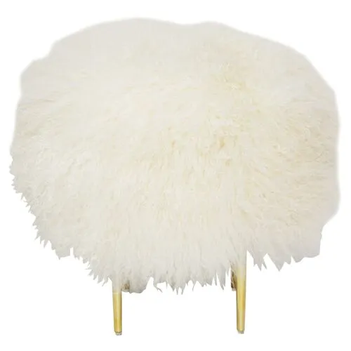 Curly Rachel Tibetan Stool - Warm White - Le-Coterie