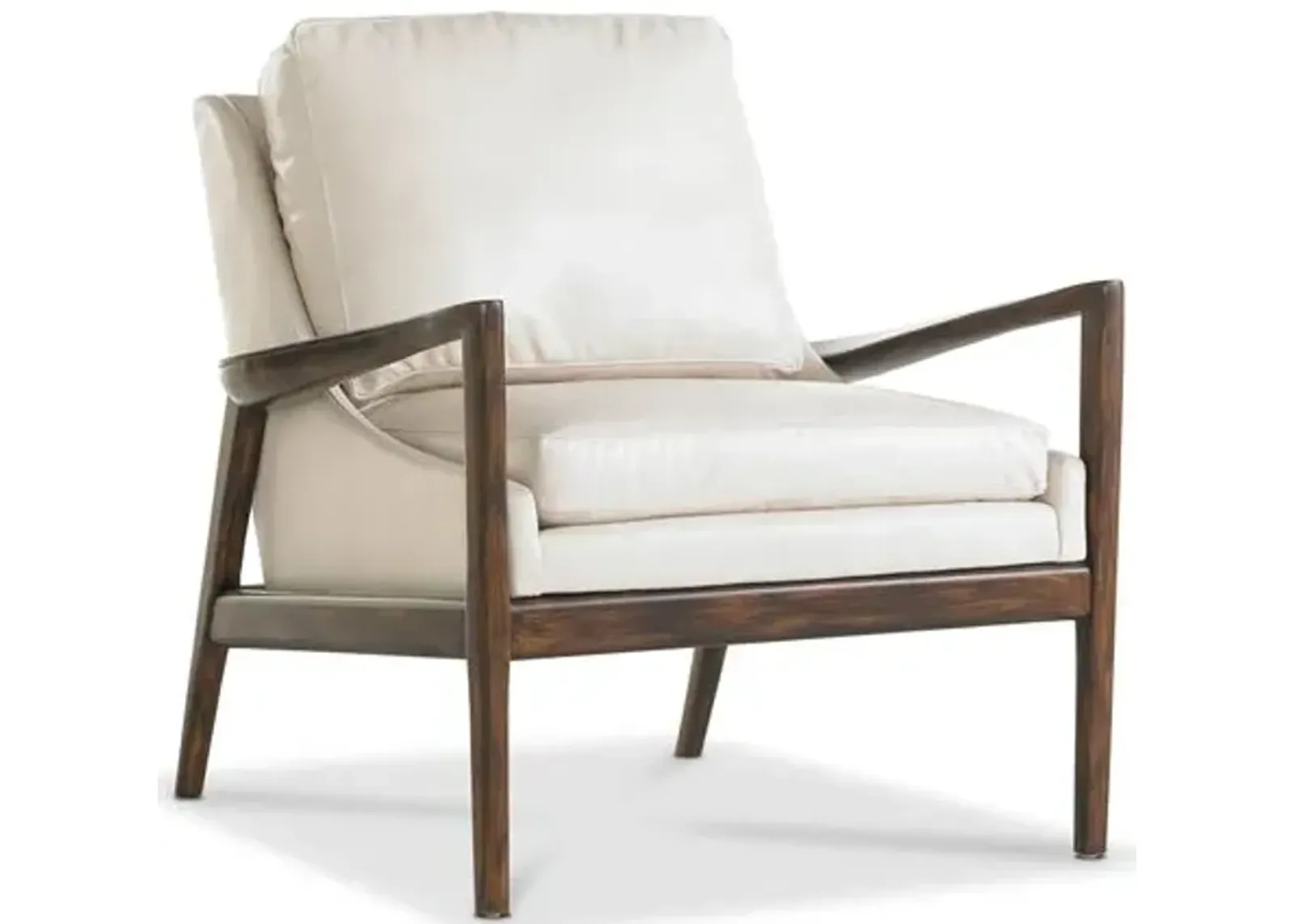 Ebonwood Accent Chair - Ivory Leather - Miles Talbott - Handcrafted, Comfortable, Durable