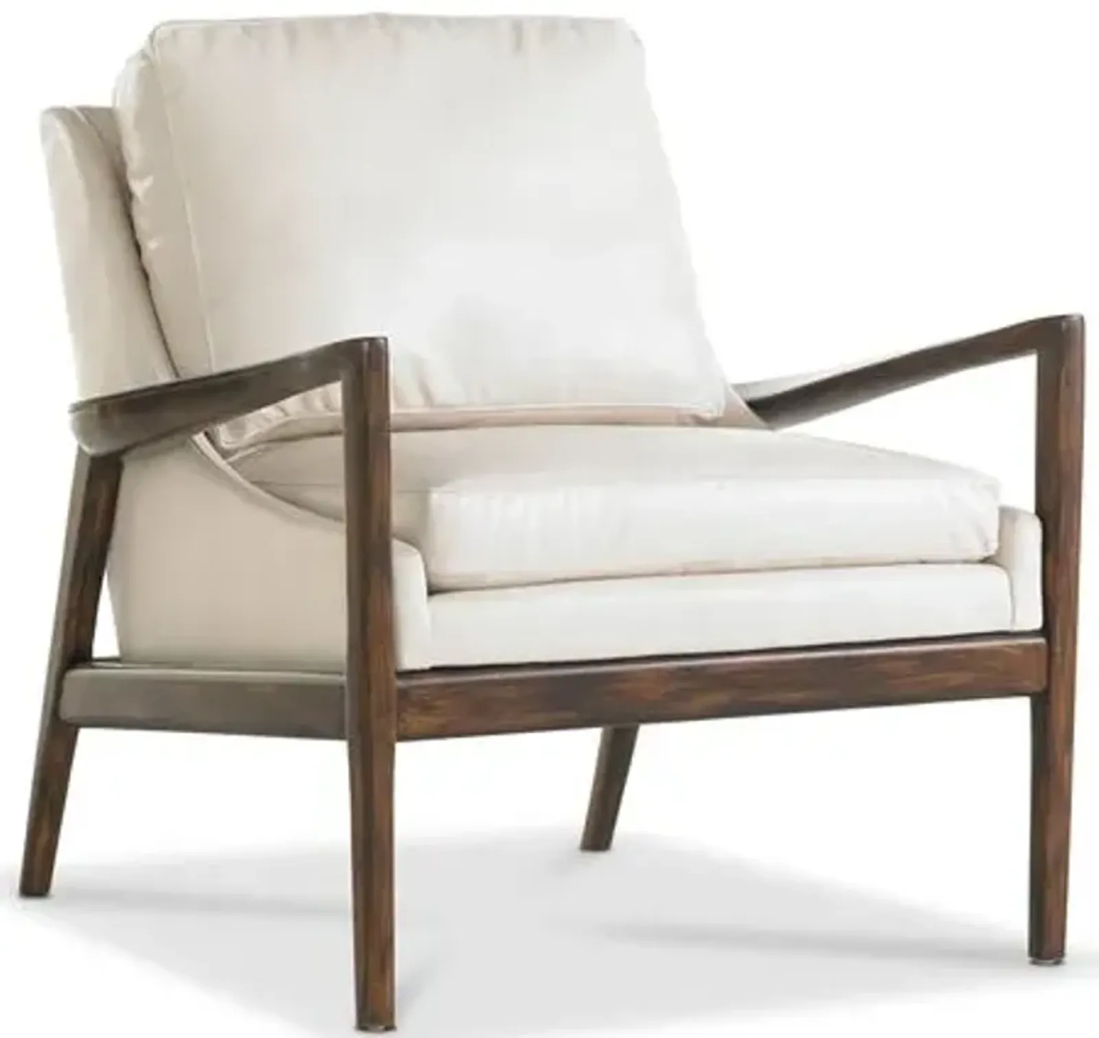 Ebonwood Accent Chair - Ivory Leather - Miles Talbott - Handcrafted, Comfortable, Durable