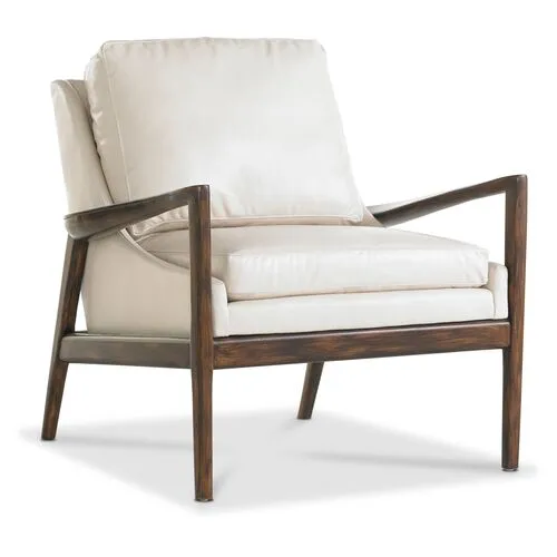 Ebonwood Accent Chair - Ivory Leather - Miles Talbott - Handcrafted, Comfortable, Durable