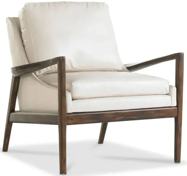 Ebonwood Accent Chair, Ivory Leather