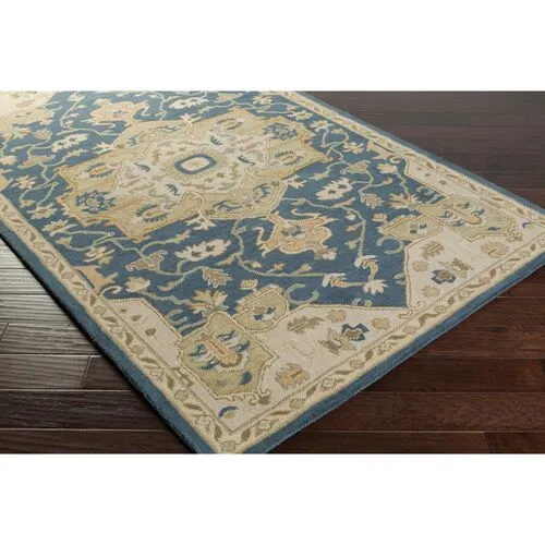 Kalle Rug - Navy/Beige - Beige