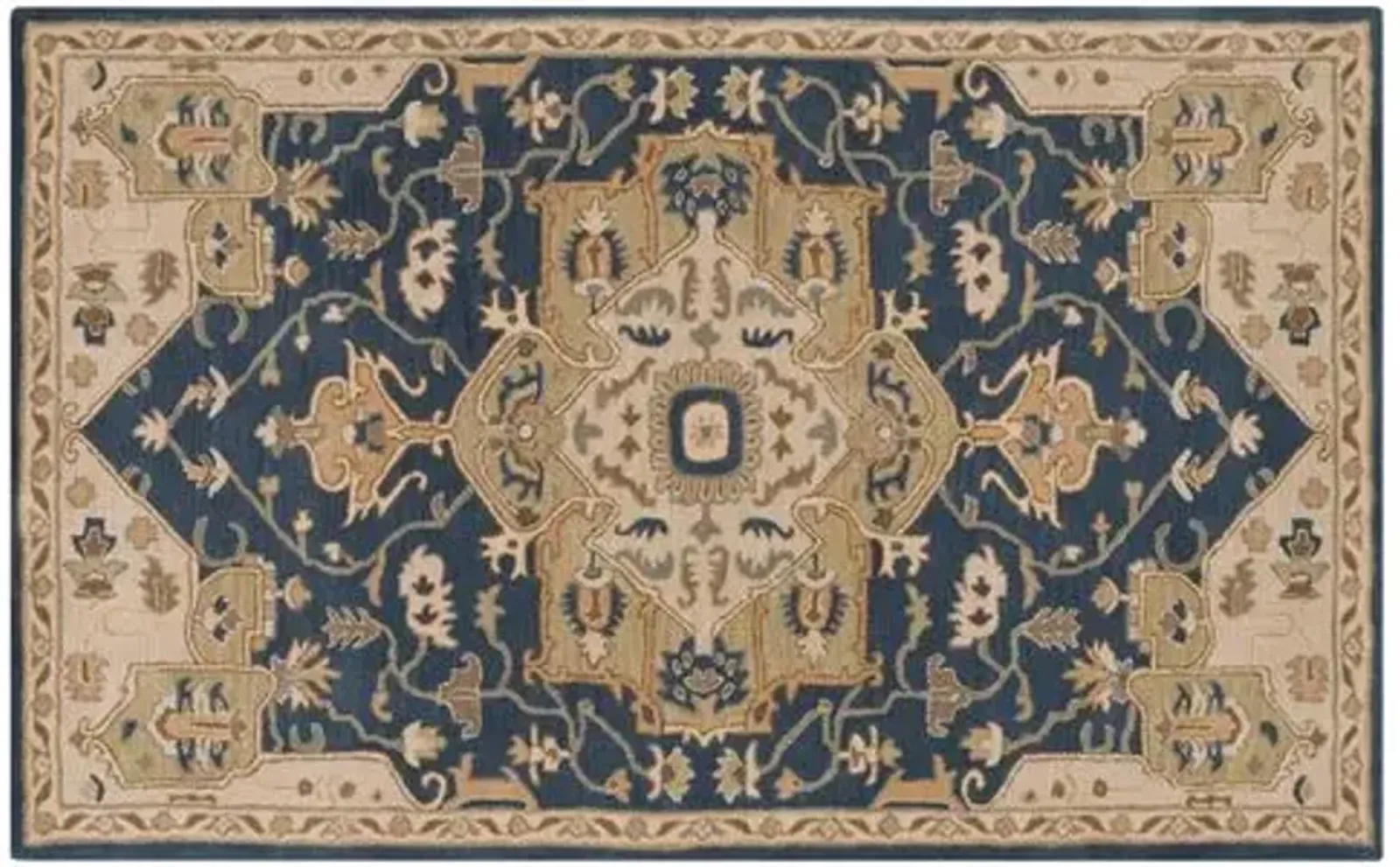 Kalle Rug - Navy/Beige - Beige