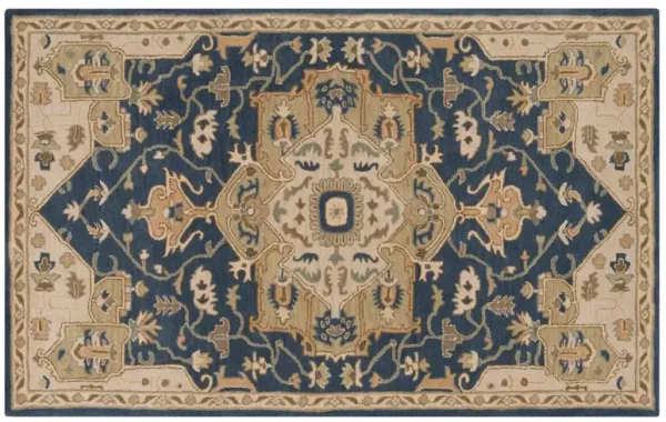 Kalle Rug - Navy/Beige - Beige