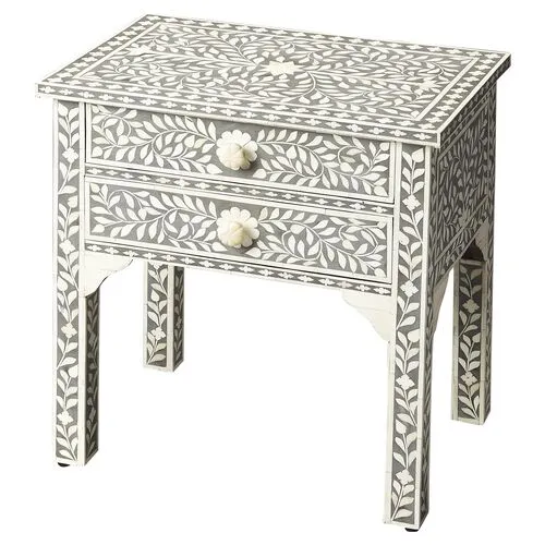 Patrice Nightstand - Gray - Handcrafted