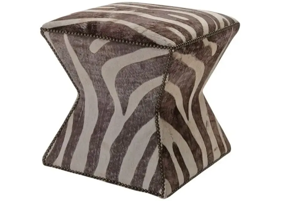 Althea Stool - Gray Zebra - Massoud - Brown