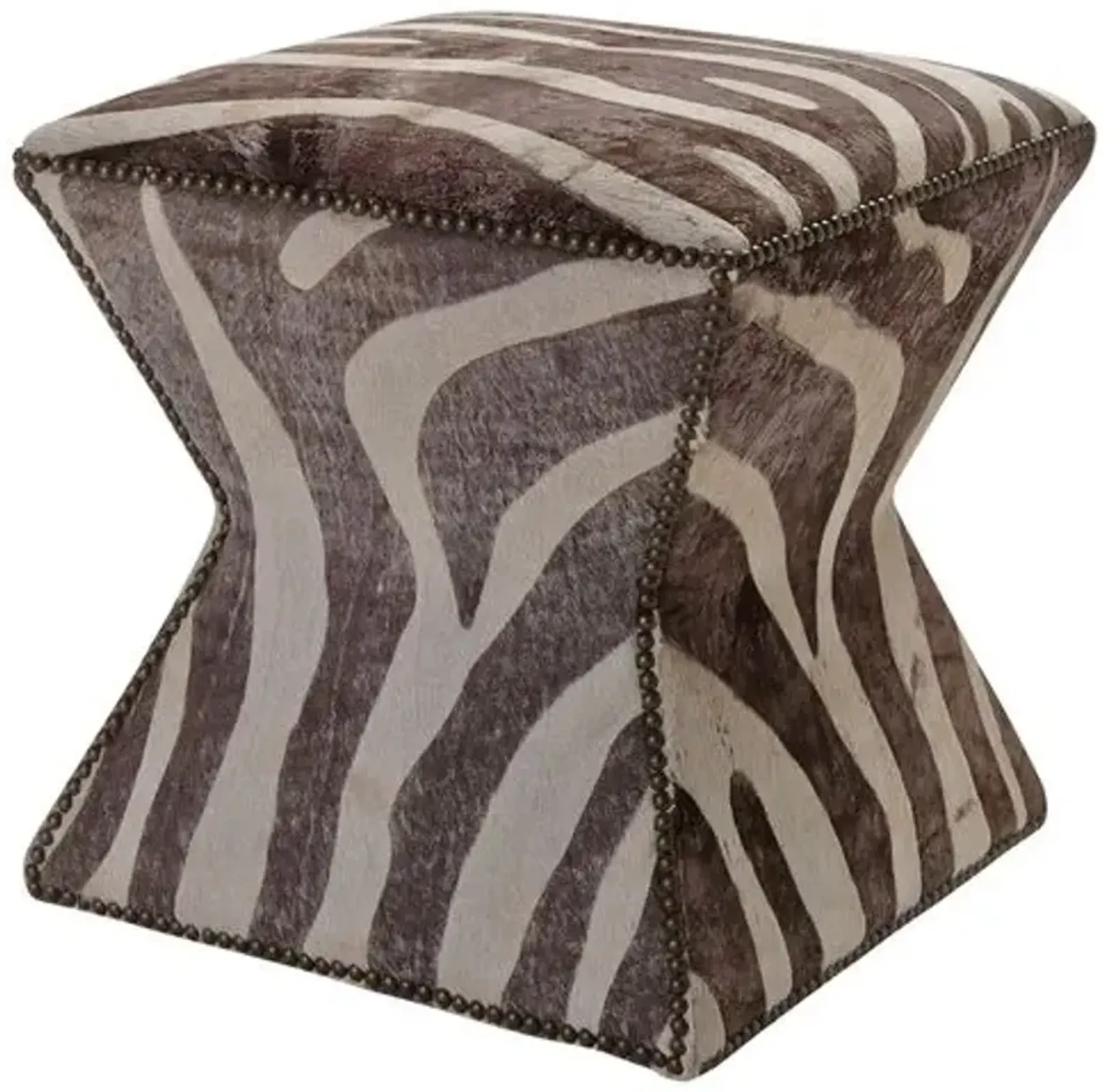 Althea Stool - Gray Zebra - Massoud - Brown