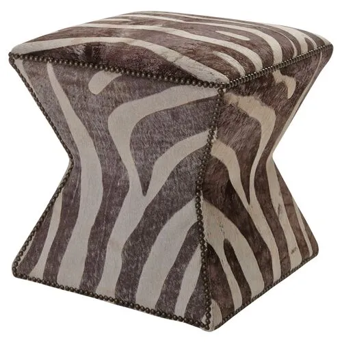 Althea Stool - Gray Zebra - Massoud - Brown