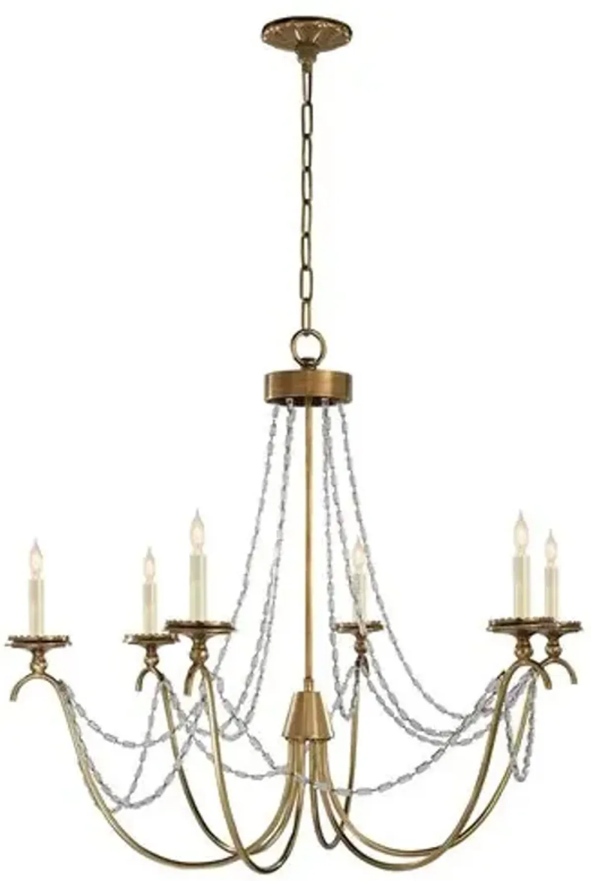 Visual Comfort - Marigot Chandelier - Antique Brass - Gold