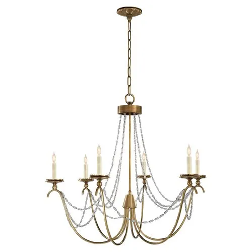 Visual Comfort - Marigot Chandelier - Antique Brass - Gold