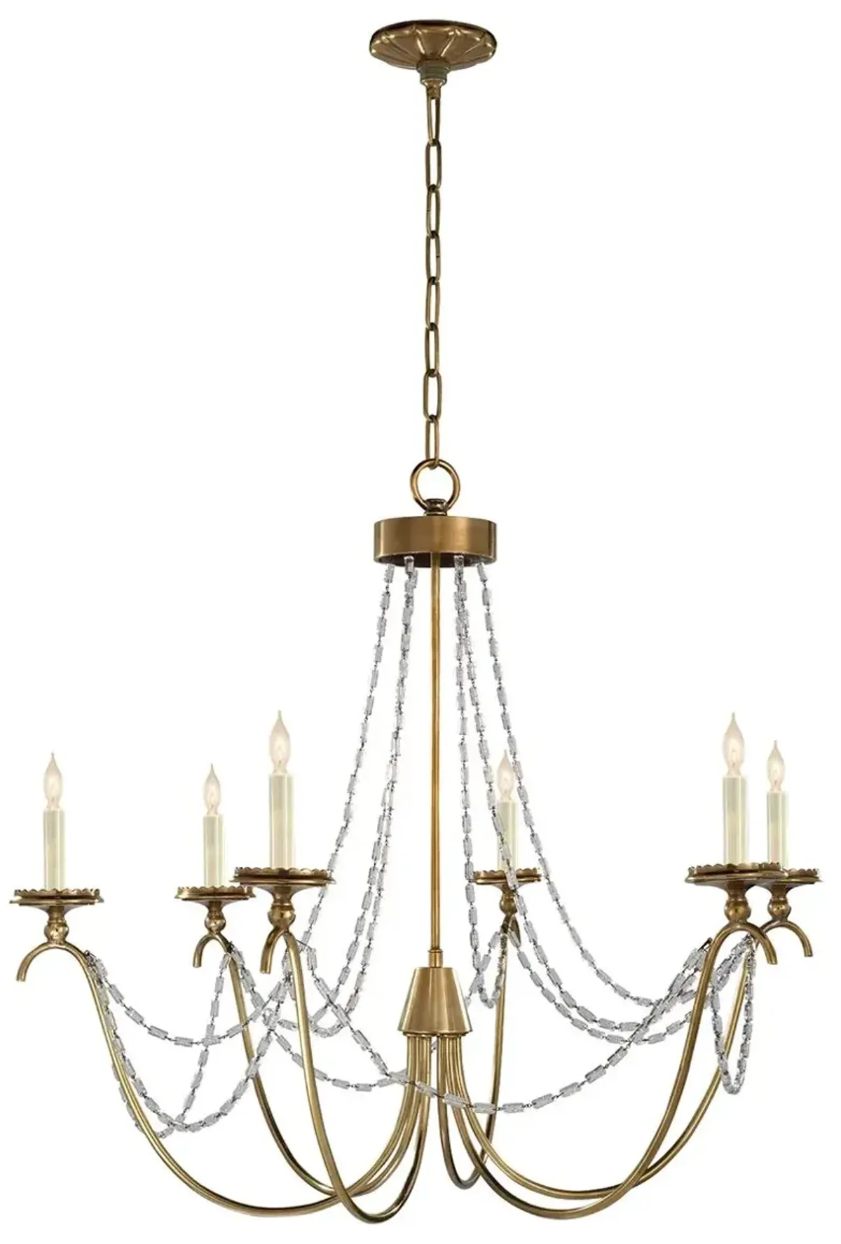 Visual Comfort - Marigot Chandelier - Antique Brass - Gold