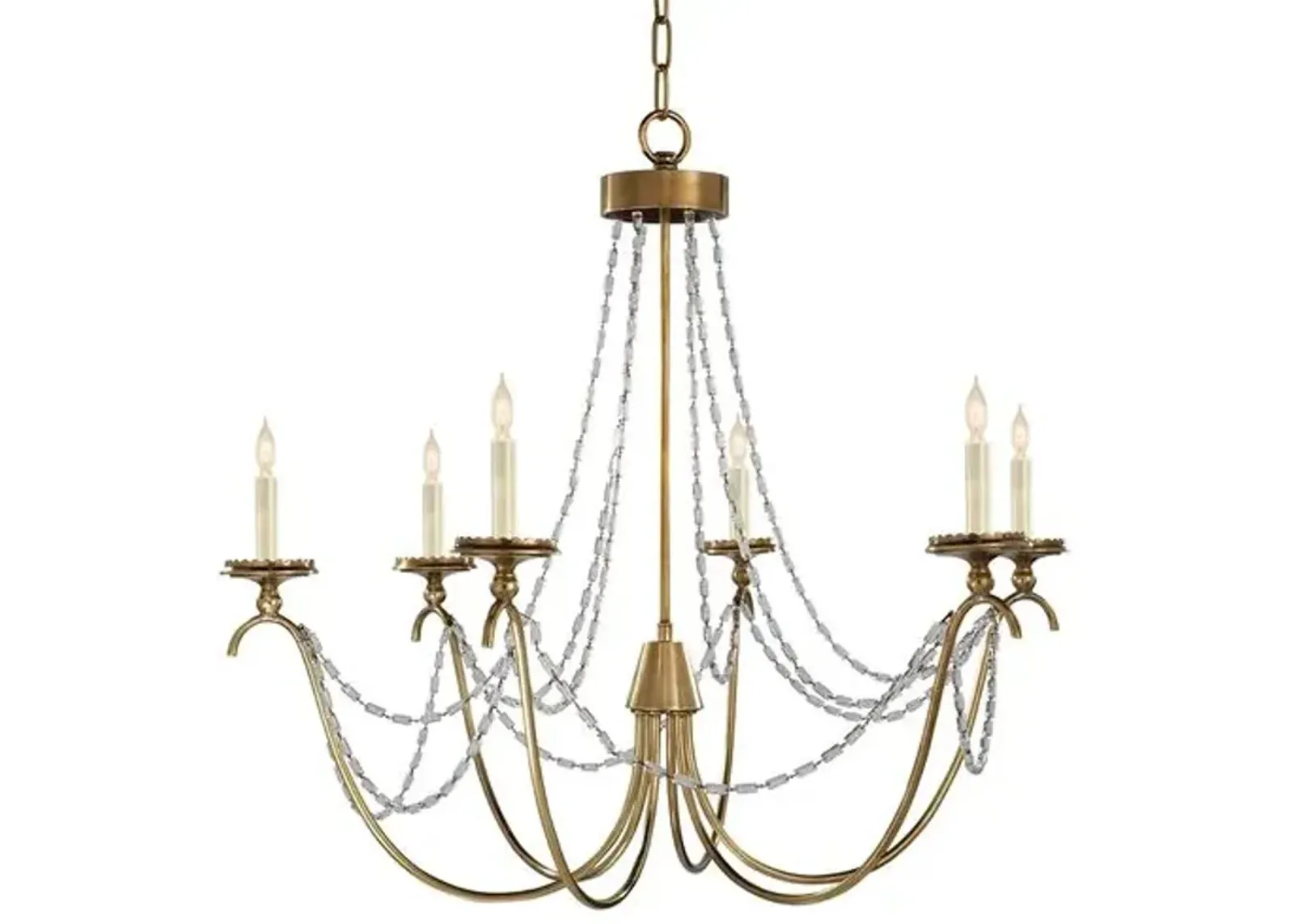 Visual Comfort - Marigot Chandelier - Antique Brass - Gold