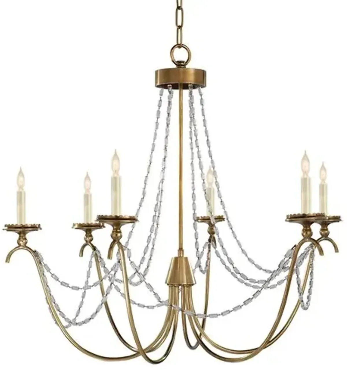 Visual Comfort - Marigot Chandelier - Antique Brass - Gold