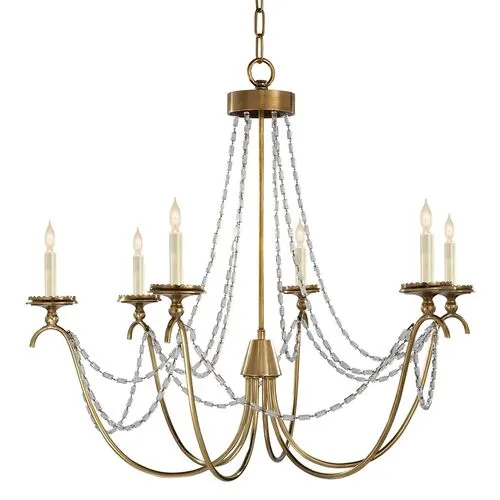 Visual Comfort - Marigot Chandelier - Antique Brass - Gold