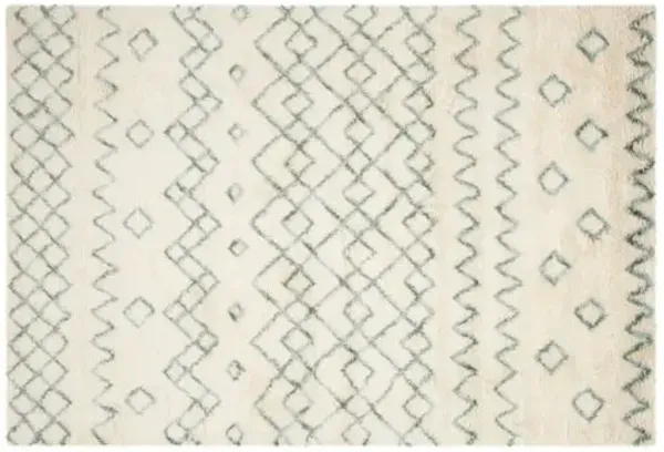 Abhaya Rug - Ivory/Blue - White - White