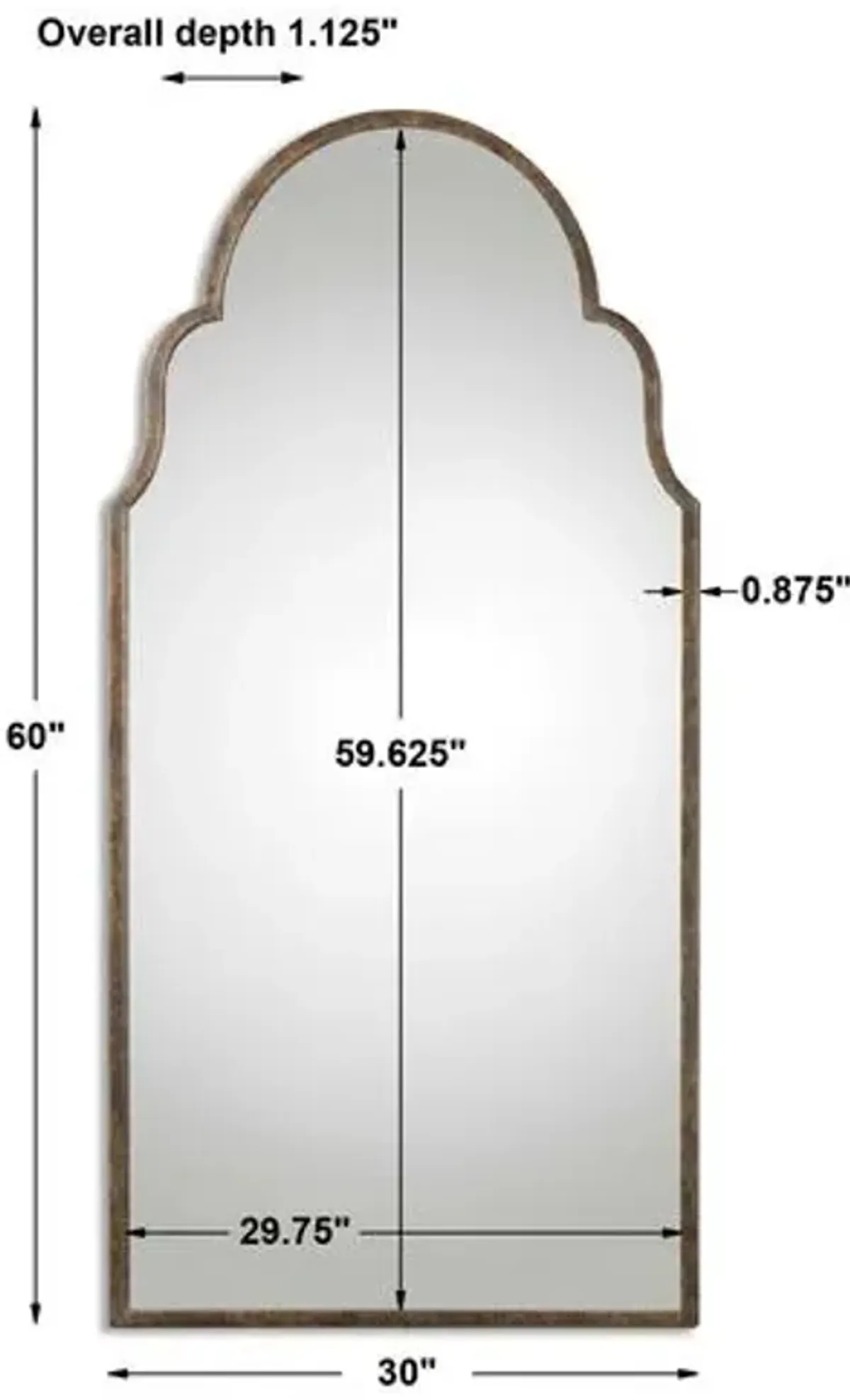 Briar Oversized Arch Wall Mirror - Rust Bronze