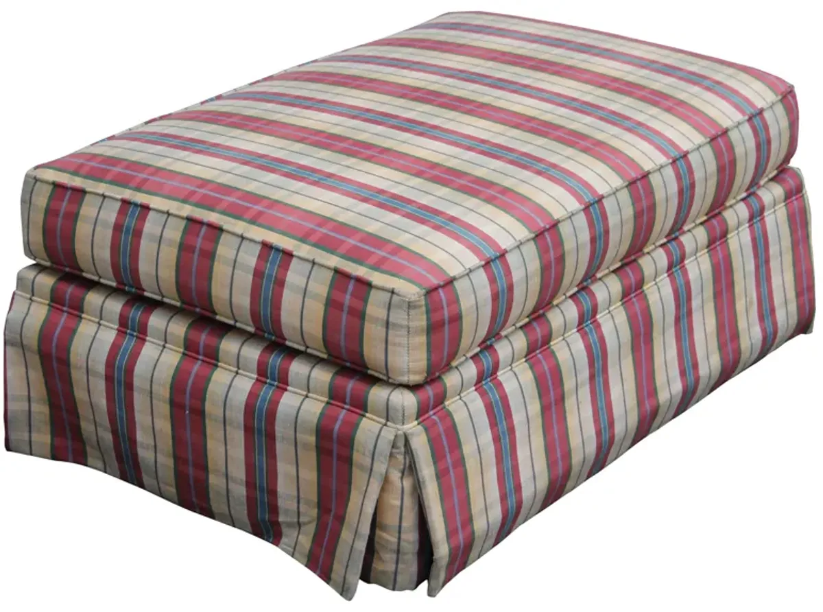 Large Plaid Ottoman - Something Vintage - Beige