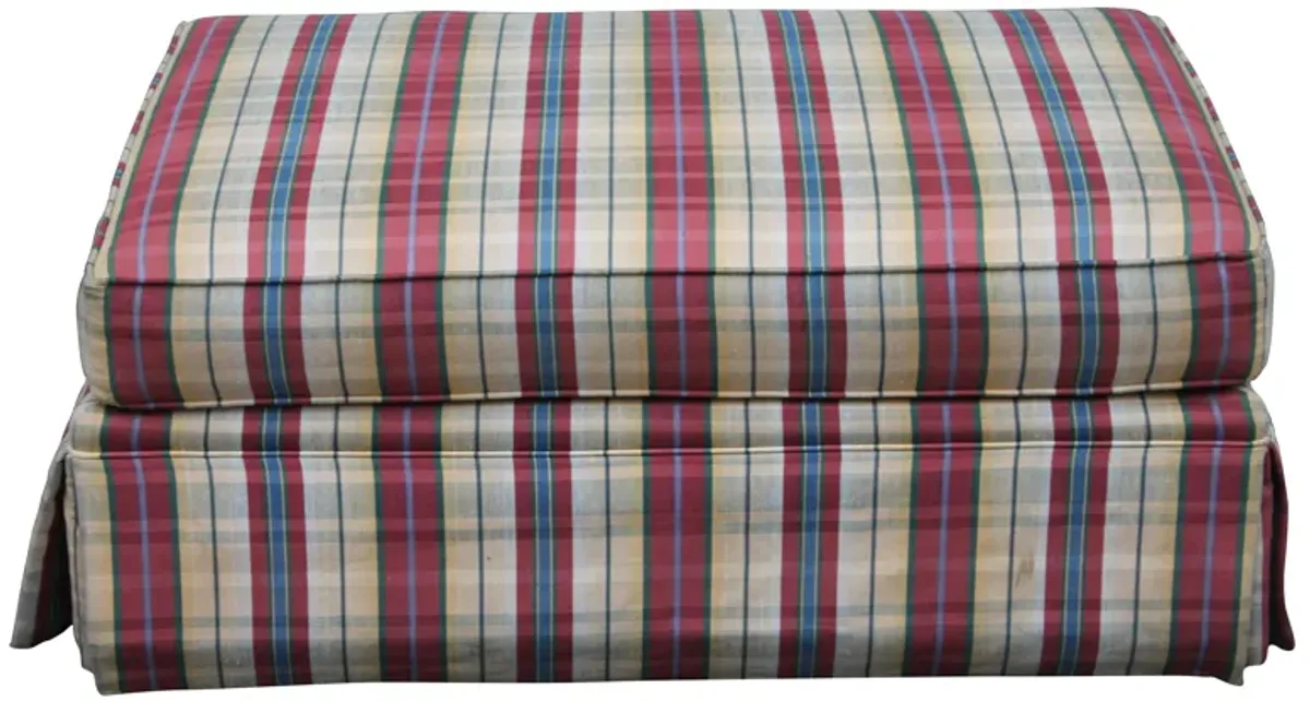 Large Plaid Ottoman - Something Vintage - Beige