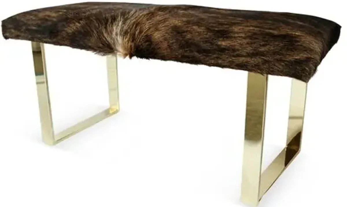 Bebe Bench - Brass/Dark Brindle - Le-Coterie - Brown