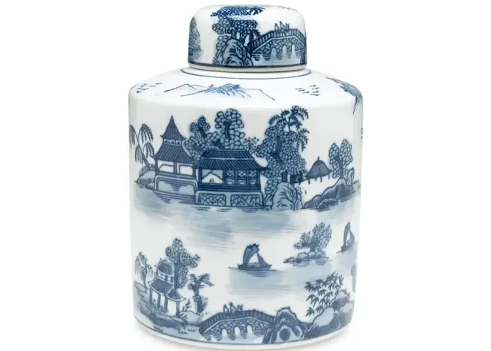 8" Lavieille Jar - Blue/White