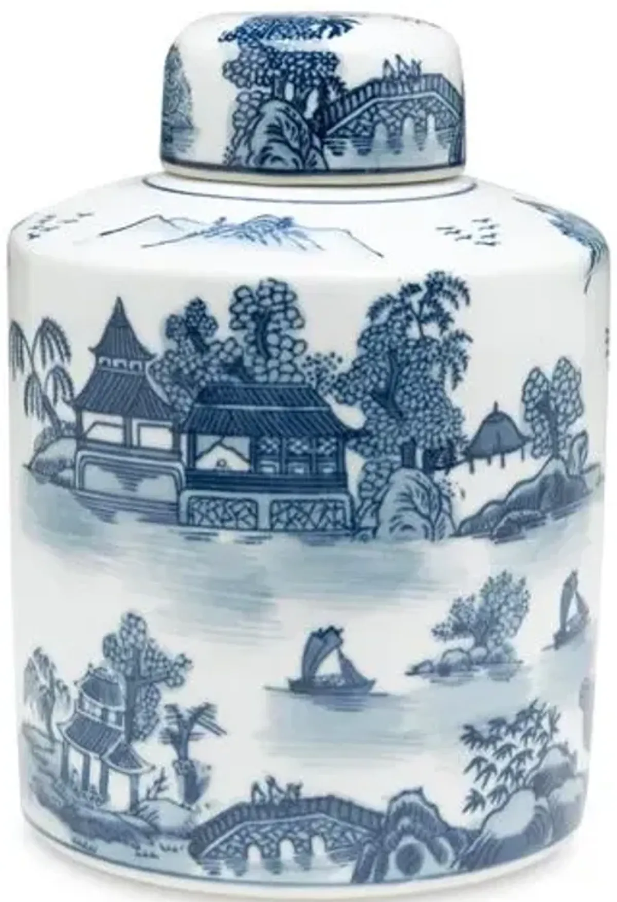 8" Lavieille Jar - Blue/White