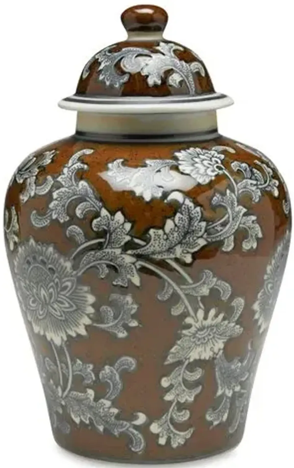 10" Florent Ginger Jar - Brown/Gray