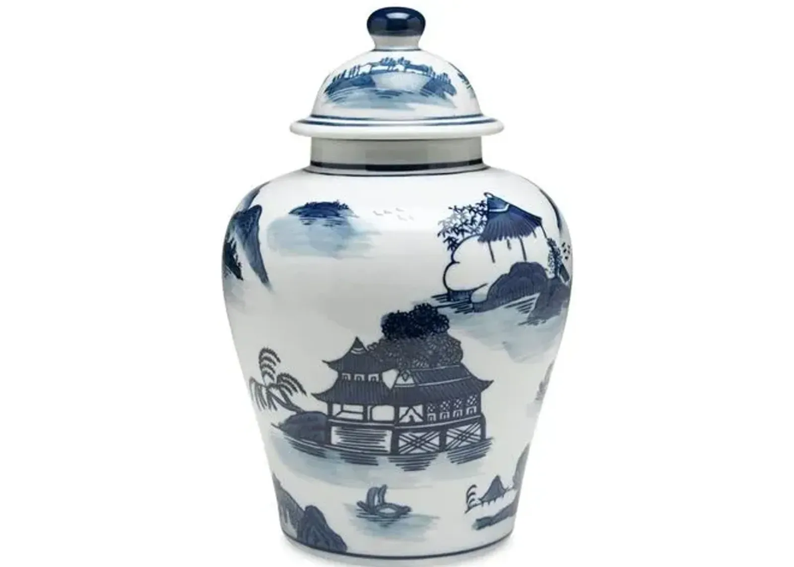 10" Lavieille Ginger Jar - Blue/White