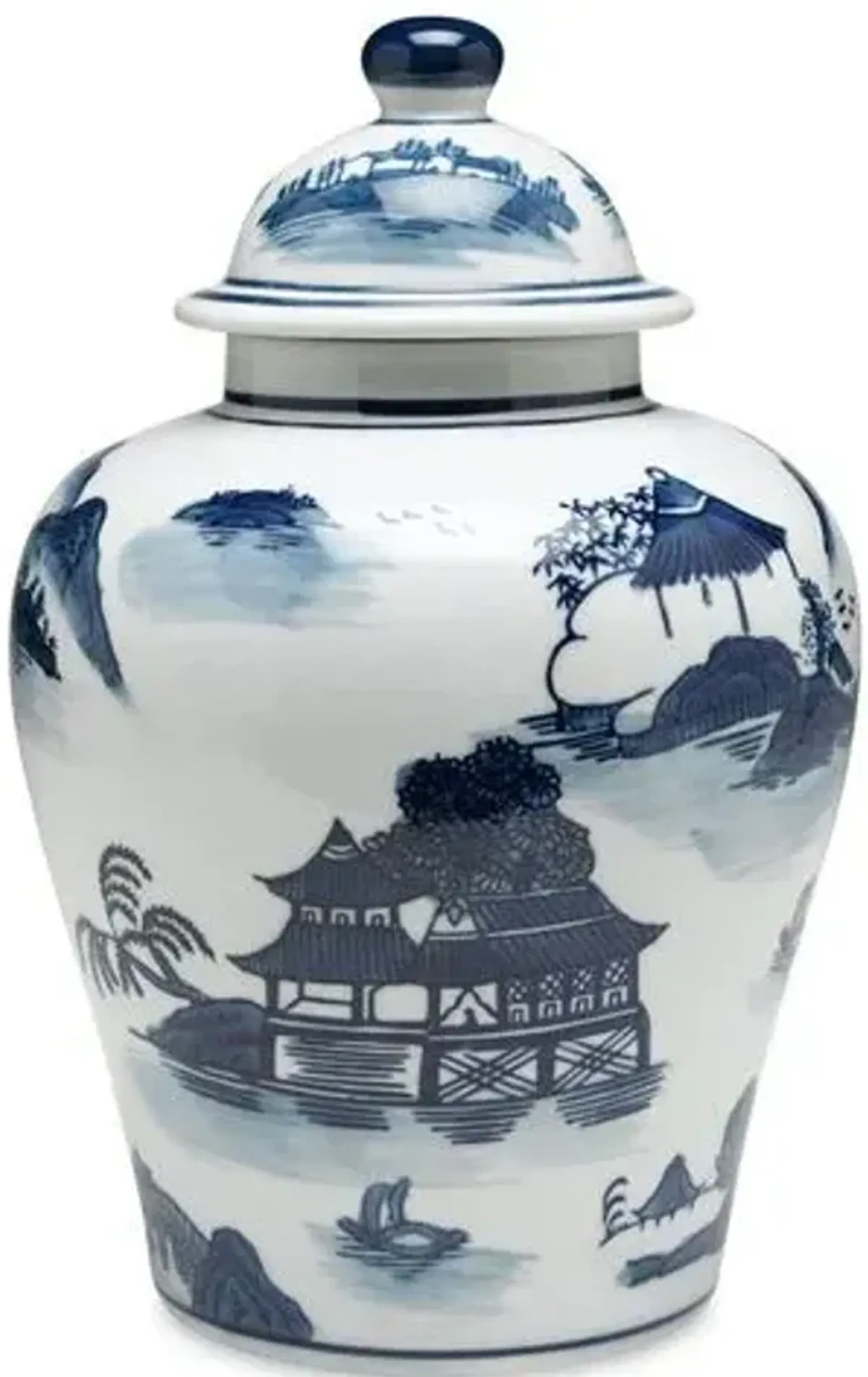 10" Lavieille Ginger Jar - Blue/White