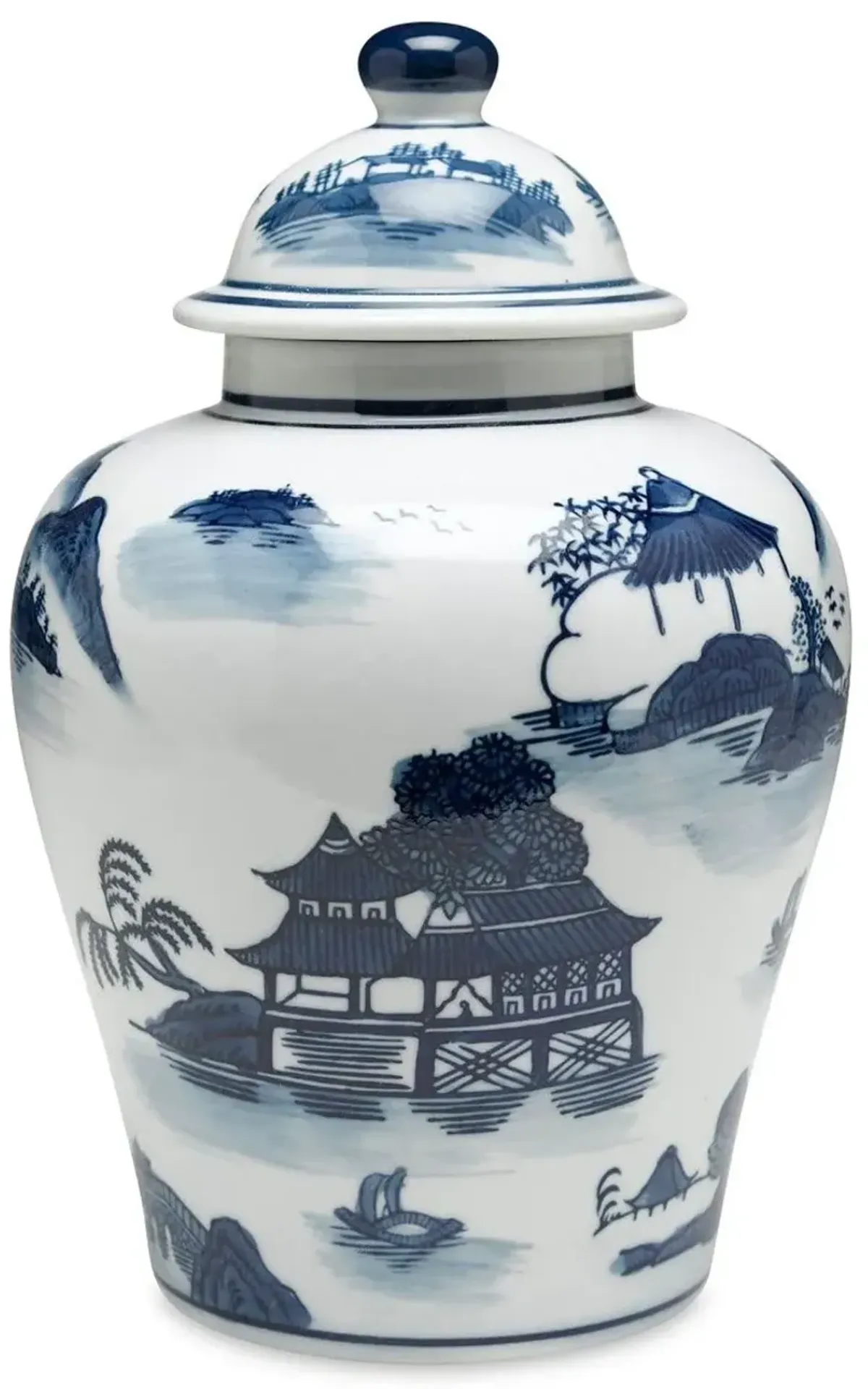 10" Lavieille Ginger Jar, Blue/White