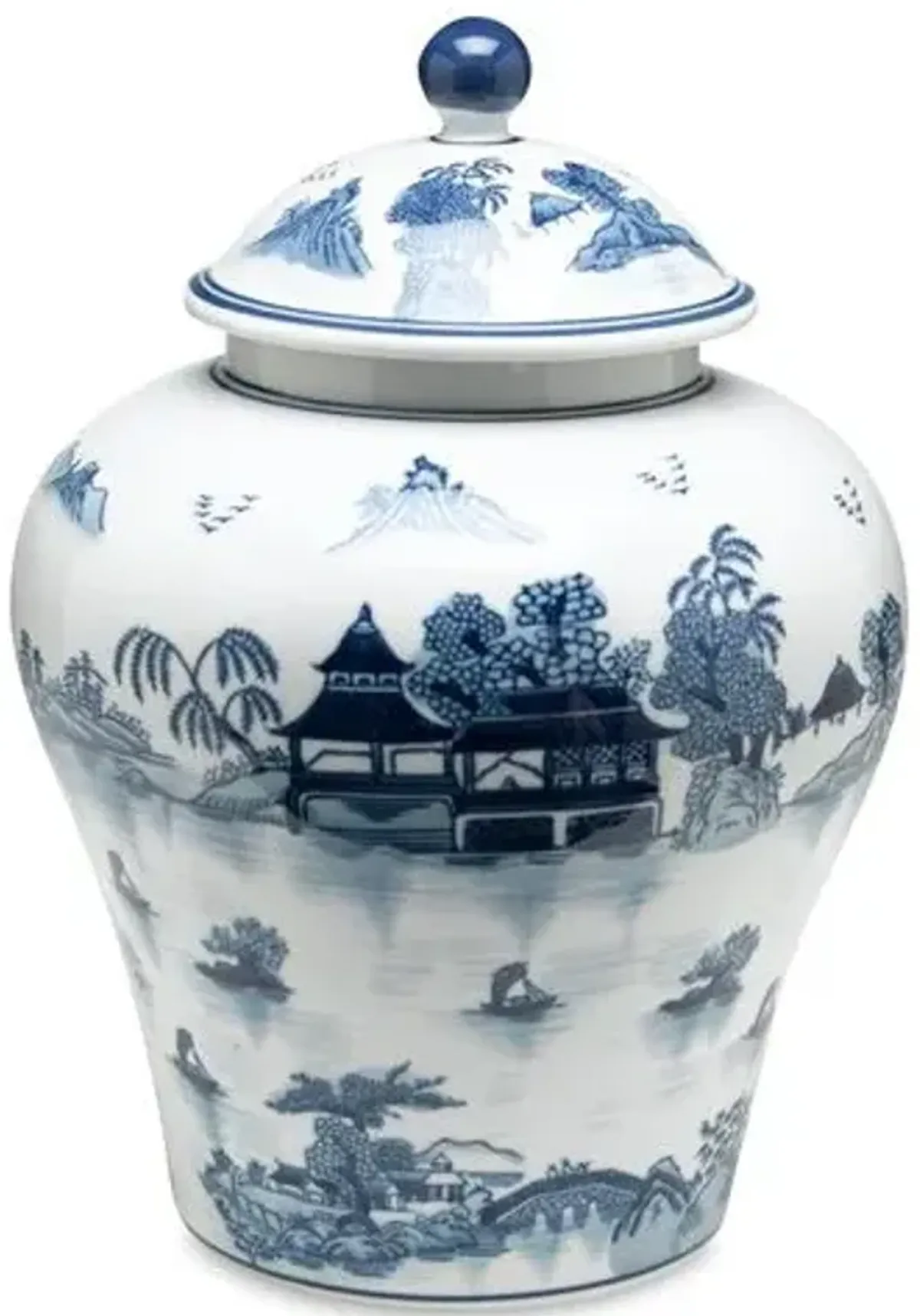 14" Lavieille Ginger Jar - Blue/White