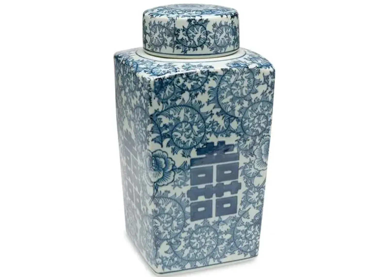 12" Jolie Square Jar - Blue/Light Green