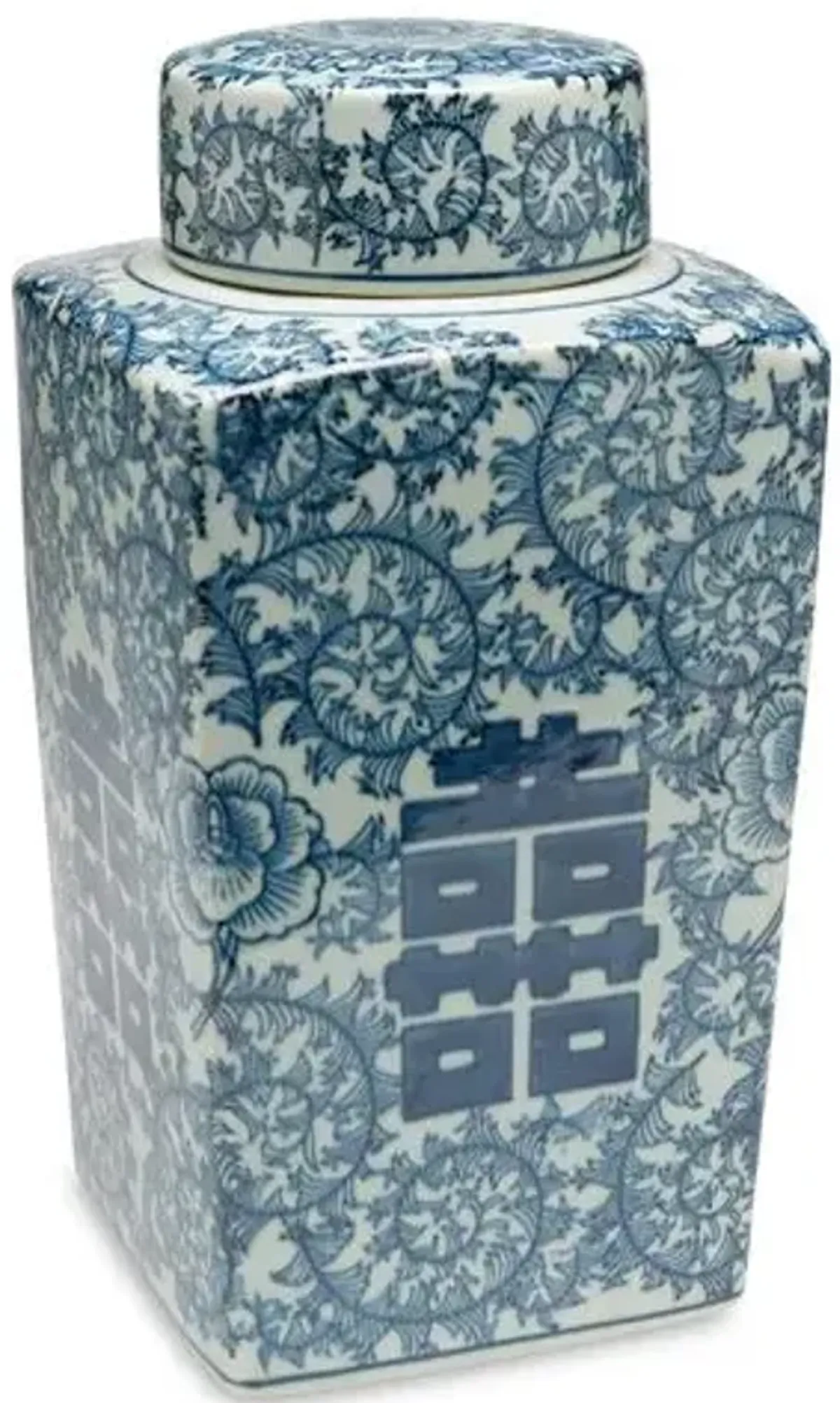 12" Jolie Square Jar - Blue/Light Green