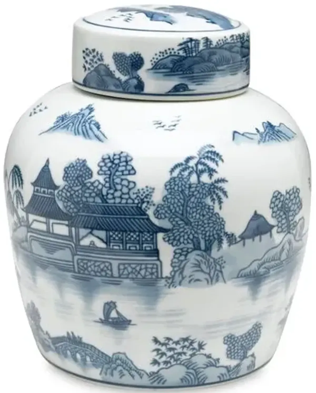 9" Lavieille Jar - Blue/White