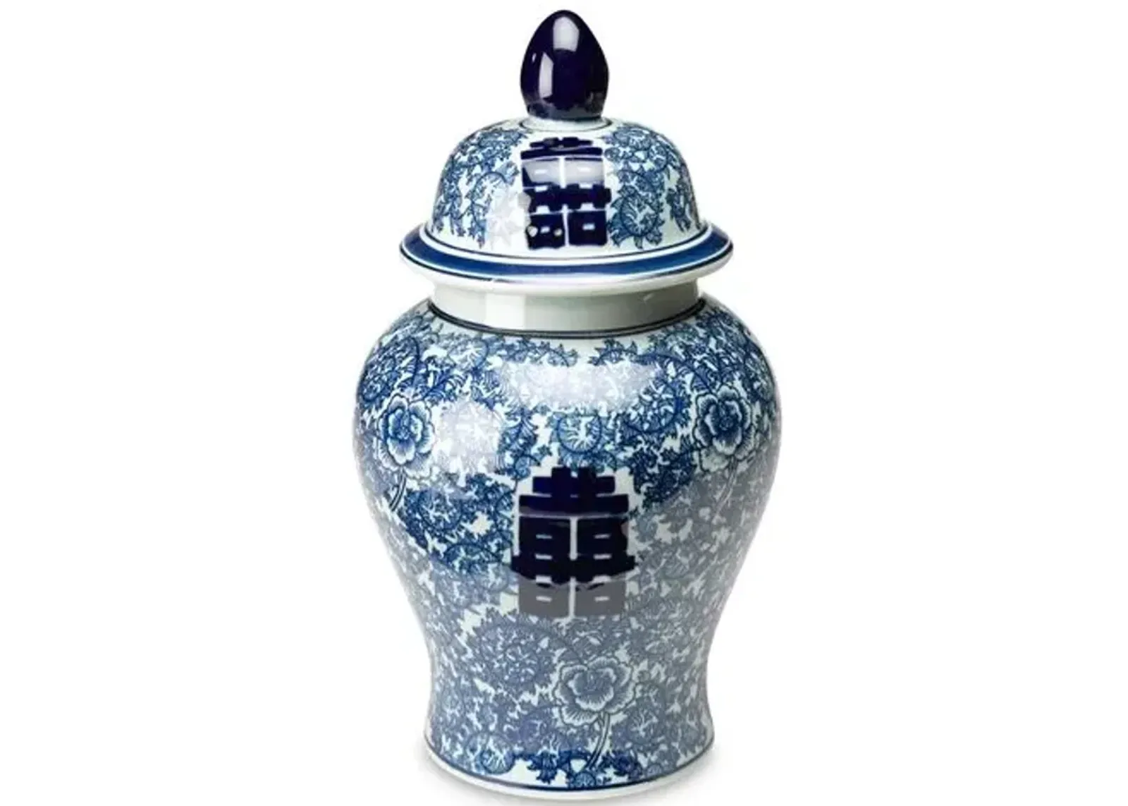 18" Jolie Ginger Jar - Blue/Light Green