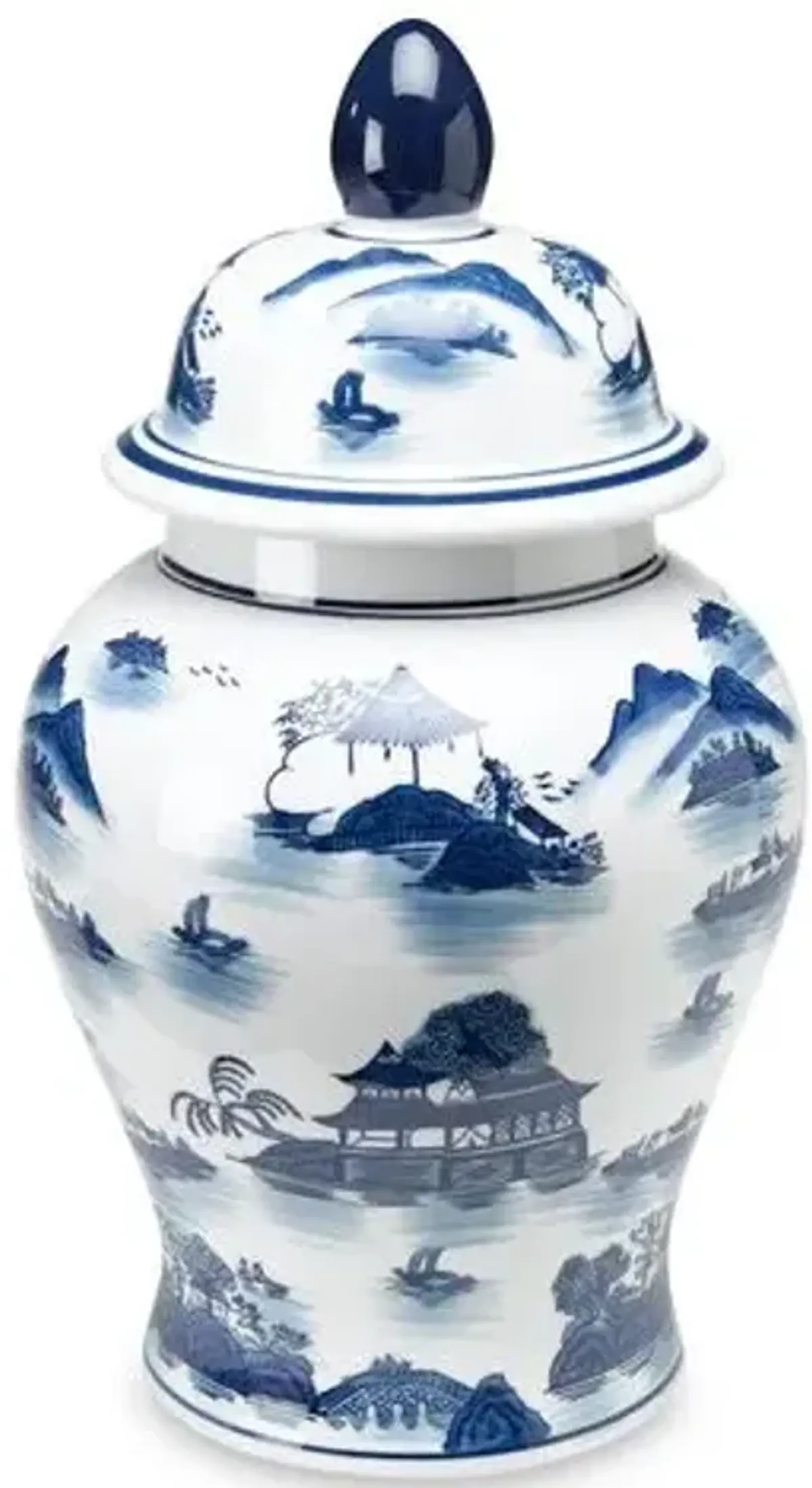 17" Lavieille Ginger Jar - Blue/White