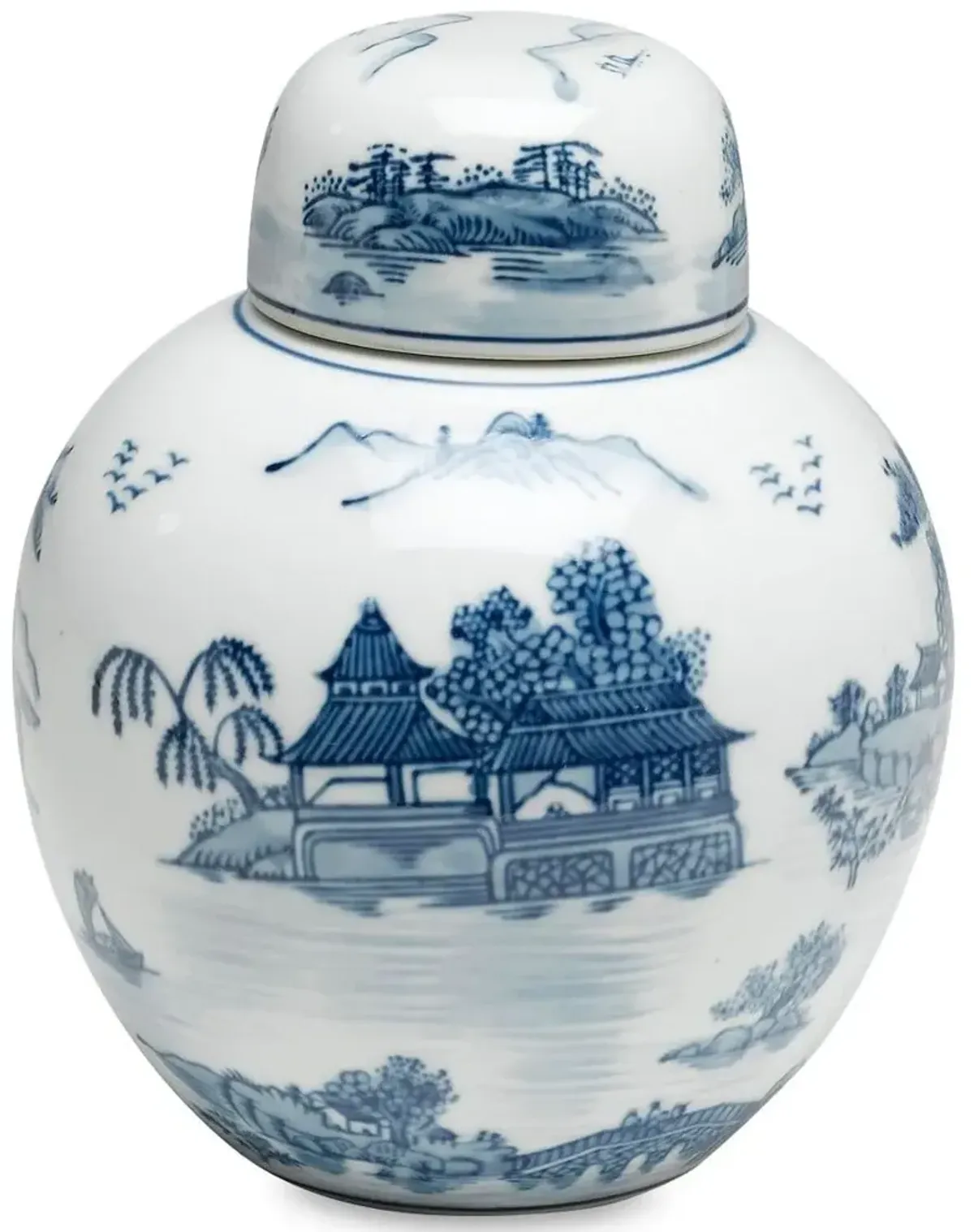 8" Marisot Jar, Blue/White