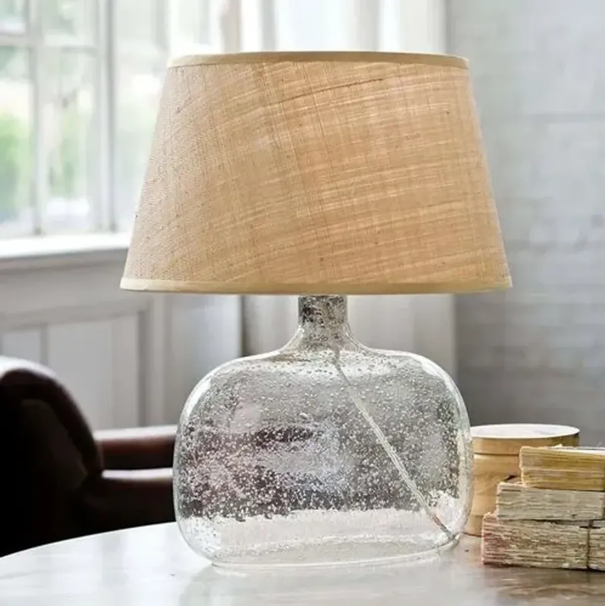 Seeded Glass Table Lamp - Clear - Regina Andrew