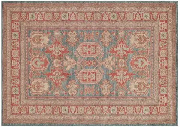 Alfie Rug - Blue - Red - Red