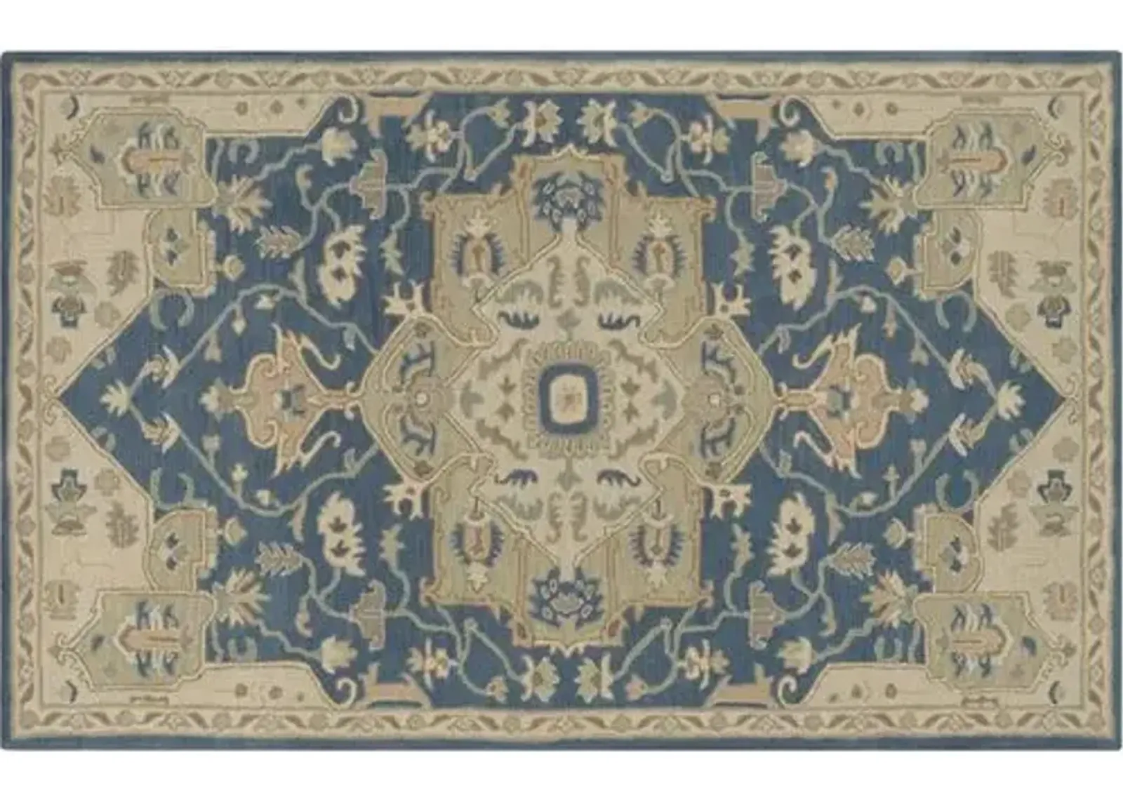 Kalle Rug - Navy/Beige - Beige